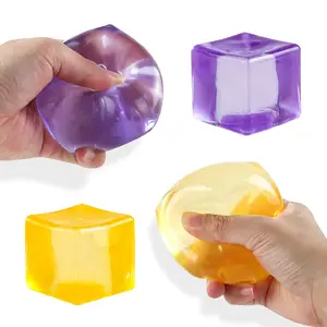 Ice Cube Fidget Toys Slow Rising Maltose Texture, Stress Balls for Kids Adults Squishies Stress Relief, Ice Squishy Cube Sugar Balls, Sensory Toy for Kids Adults, Anxiety Relief & Focus Aid