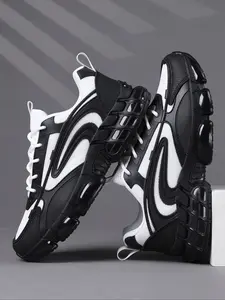 High-Quality Men's Casual Shoes, Comfortable Athletic Sporty Design, PU Leather & PVC Sole, Medium Width, All-Season Outdoor Footwear, Trainer, Sports Shoes, Sneaker, Casual Sneakers