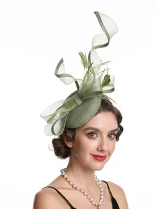 1pcs Feather Wispy Textured Fascinator Hat for Women Elegant Vintage Bridal Headpiece Wedding Derby Hat Bridal Accessory