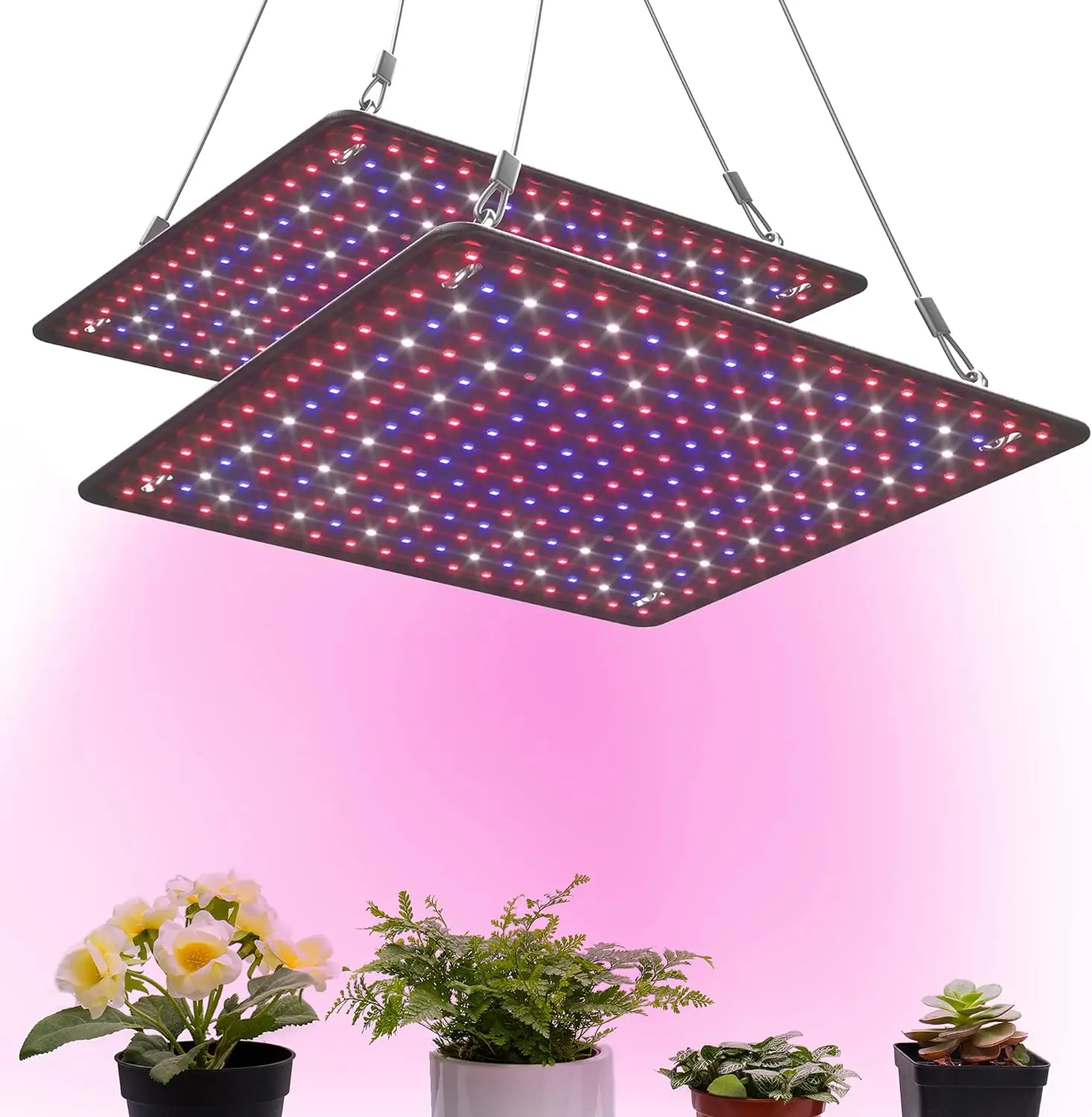 225LED Grow Light Panel Lamp for Indoor Plants, Full Spectrum with White Blue Red UV IR LEDs for 4x4ft Coverage Grow Tent Greenhouse Veg and Bloom Seedlings Hydroponics, Hydroponic Growing System, Grow Rooms