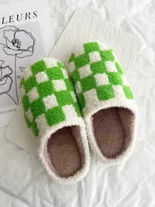Checkered Pattern Slippers, Cozy and Comfy, Women's, Girls, Comfortable Footwear Shoe Classic Flipflop Slide
