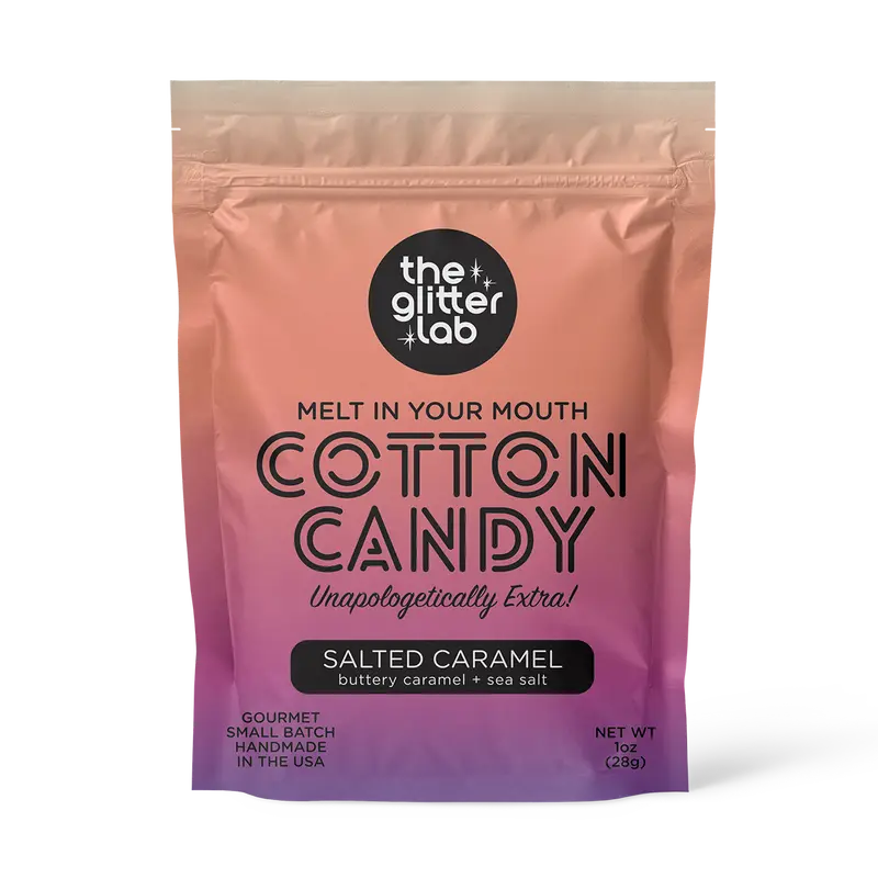 The Glitter Lab Salted Caramel Cotton Candy - Gourmet Handmade in USA - Sweet Buttery Caramalized  Flavor