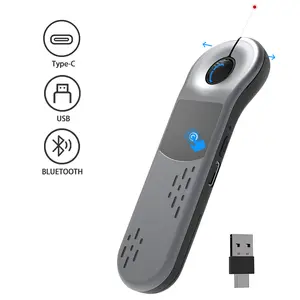 Remote Control for Phone, Scrolling Air Mouse with Touchpad, Wireless Scroller, Presentation Clicker with Red Laser, 3-in-1 USB/Type-C, Hyperlink & Volume Control, Short Video Page Turner, Remote for Mac/PC/Laptop（Bluetooth+2.4G）