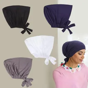 4pcs Adjustable Hijab Set - Elastic Drawstring, Breathable & Comfortable Headscarf - Easy Slip -On Hijab Hats for Women, Hijab Scarf, Hijab Accessories, Comfortable Headwear, Sleek Headscarf, Moisturewicking Fabric,summerwins