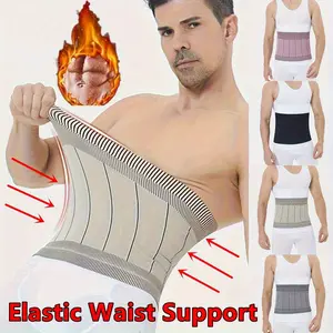 Men's breathable high-elasticity compression waist training belt, adjustable fit, supports posture and abdominal control, moisture-wicking design for sports, suitable for gym, workouts, and daily wear, hand washable and comfortable for all-day use