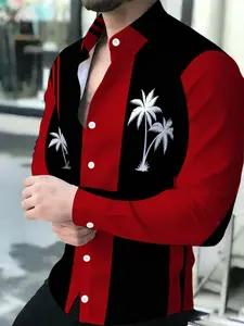 Men's Casual Long Sleeve Collared Button Up Shirt