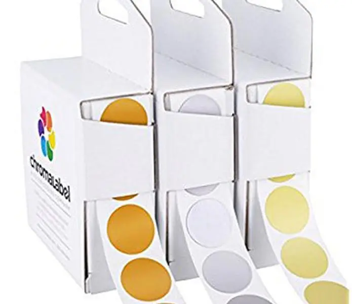 1" Permanent Round Color-Code Dot Kit (Metallic): 3,000/Kit