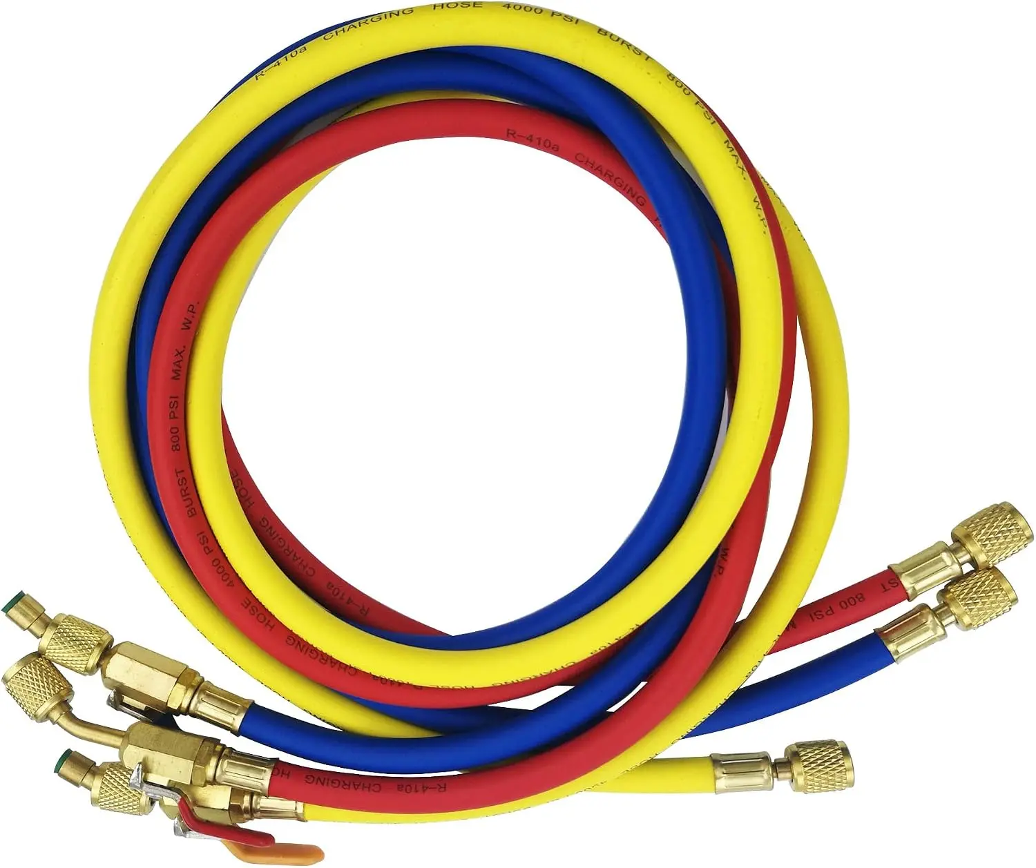 Refrigerant Charging Hose with Ball Valves (Yellow Jacket)