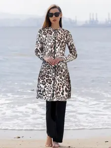 Middle Eastern Muslim Ramadan Long Sleeve Two-piece Swimsuit Set, Women's Modest Full Body Burkini for Summer Beach, Comfortable and Stylish Swimwear, Full Coverage Swimsuits, Modest Swimming Wear