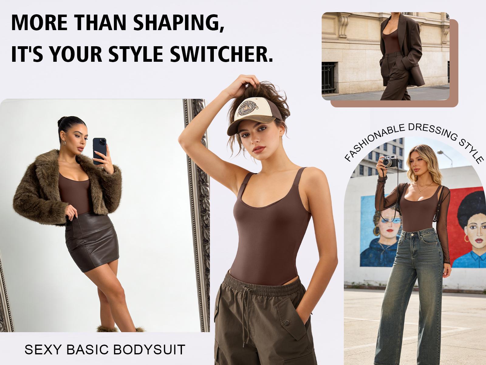 VRCOMFY Women’s Camisole Bodysuit, Sexy Square Neck Sleeveless Bodysuit, Thong Bodysuit, Sleeveless Backless Ribbed Knit Slim Fit Soft Sexy Going-Out Top VRCOMFY Women’s Camisole Bodysuit, Sexy Square Neck Sleeveless Bodysuit, Thong Bodysuit, Sleeveless Backless Ribbed Knit Slim Fit Soft Sexy Going-Out Top