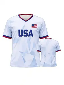 USA Soccer Jersey Custom Name Number, Unisex All Over Print Football Shirt, Youth Adult Sportswear Top, Jersey Shirts, Soccer Uniform