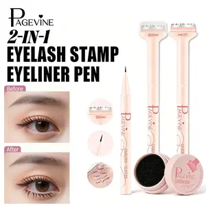 2 In 1 Eyelash Stamp Eyeliner Pen Waterproof Sweat Proof Long Lasting Smudge Proof Lower Lash Tool For Beginners Daily Travel Party Wedding Makeup Quick Dry Easy To Use Symmetrical Lash Beauty Tool For Women Girls All Eye Shapes Natural Eye Makeup