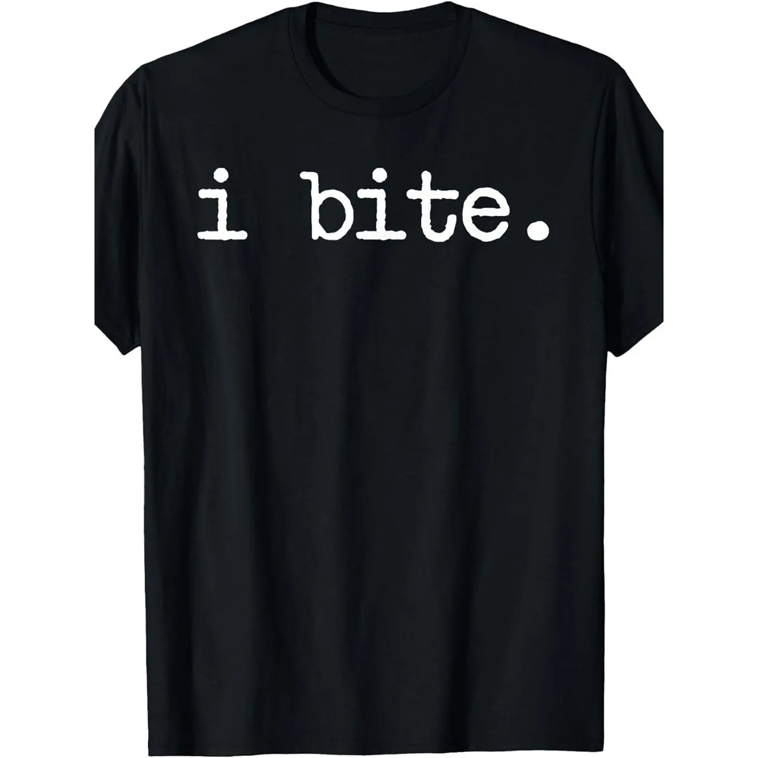Women's Plus Size Unisex Short-Sleeve T-Shirt, Inappropriate Funny "I Bite" Introvert Attitude Casual Fashion Top, Sizes L-5XL, Shortsleeve, Tops
