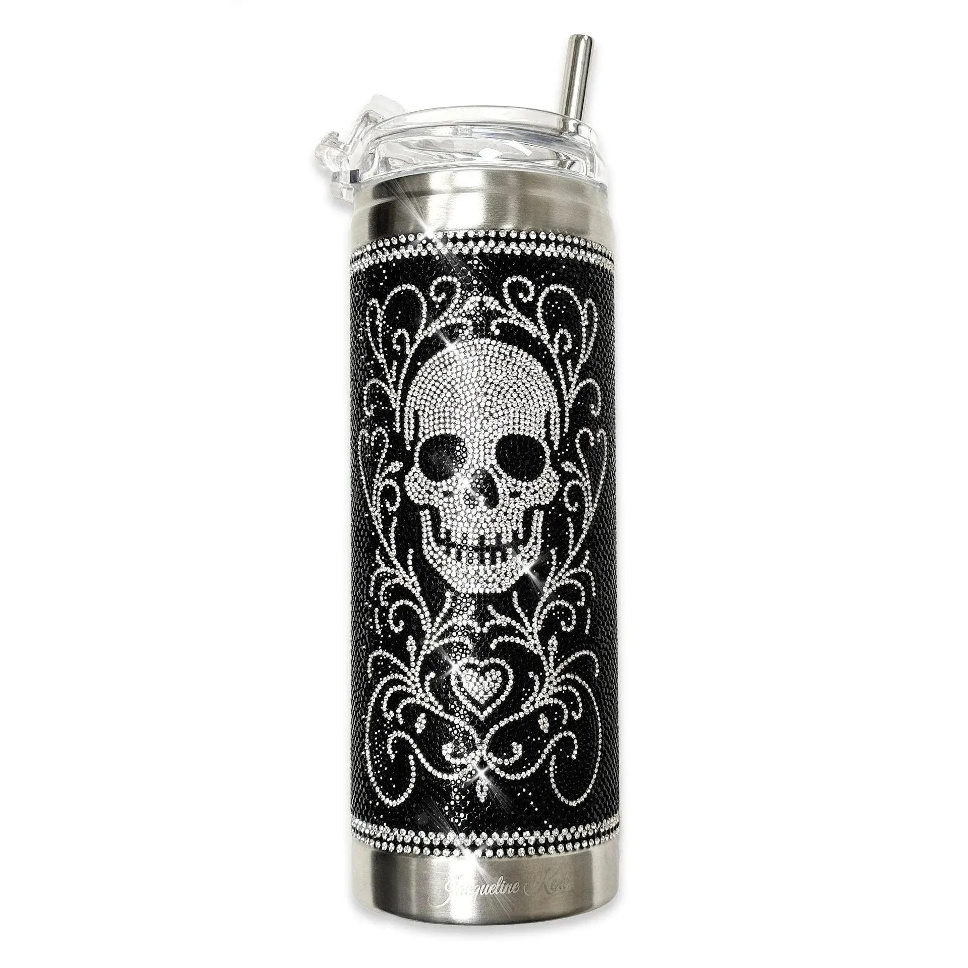 Jacqueline Kent | CRYSTAL TUMBLER SUGAR SKULL BLACK