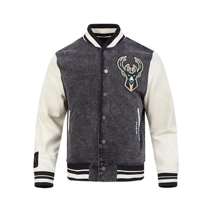 Pro Standard Rebel Washed Milwaukee Bucks Varsity Jacket
