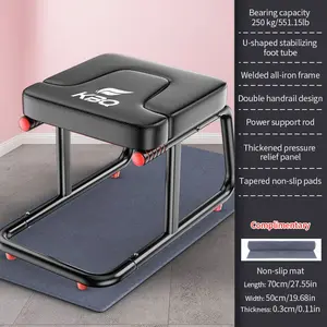 Adjustable Inversion Table - Inversion Chair With Padded Handles For Spine Relief & Core Strength, Home Fitness Equipment For Posture Correction, Inversion Machine (Black)