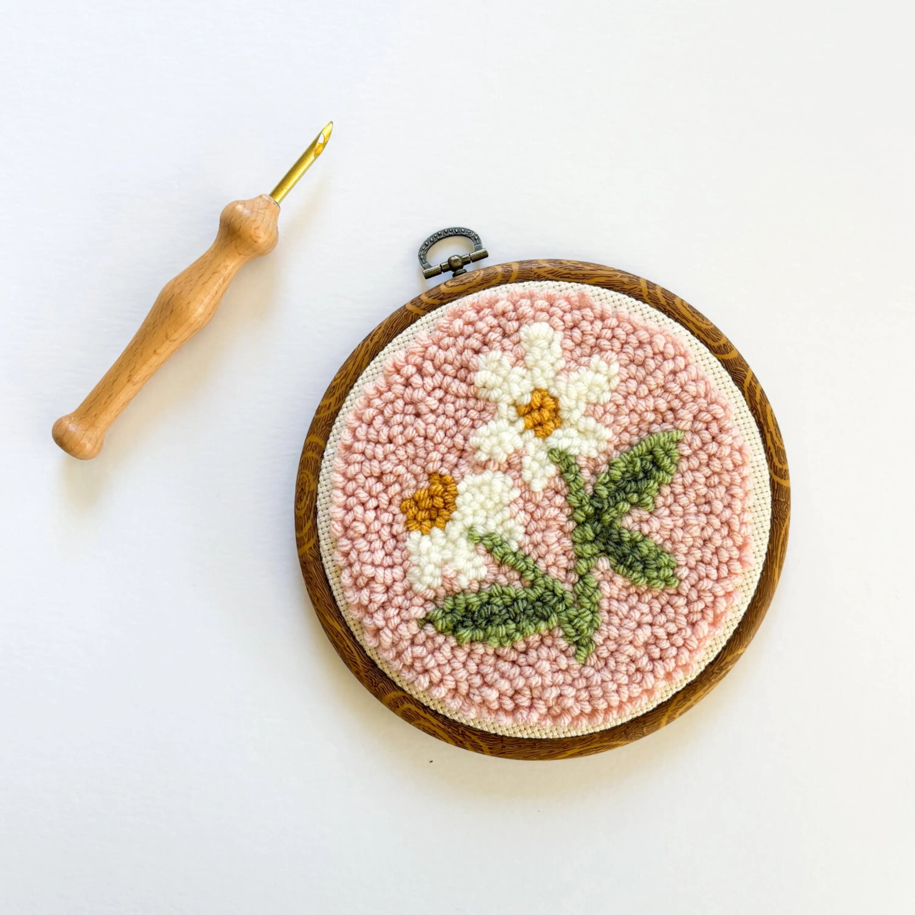 Pink Daisy Punch Needle Kit: Beginner Kit