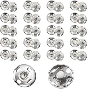 Metal Sew On Snap Buttons, Fasteners Press Studs for Sewing Clothes Jeans Overcoat DIY,12mm Dia Snaps,20 Sets,