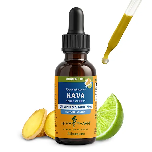 Herb Pharm Kava: Ginger Lime | Noble Kava Root with Ginger & Lime | Relaxation & Stress Support | Natural Chill Drops | 42 Servings*