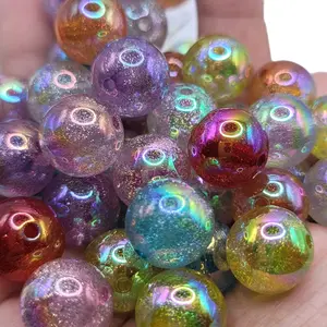 15.5mm AB glitter beads,mixed colors for DIY and beadable pens