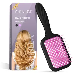 Vented Detangling Hair Brush for Curly Thick Hair | Soft Wave-Shaped Bristles for Massage | Anti-Tangle Hairbrush Women Men Teens | Summer Beach Detangler Brush, Purple curly  comb dandruff comb