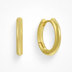 EVRY JEWELS Gold or Silver Plated Women's Hypoallergenic Off Duty Hoops