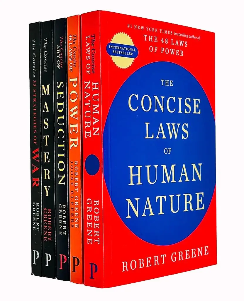 Modern Machiavellian 5-Book Abridged English Softcover Collection Set - Strategy, Psychology Career & Self-Help Books for Adults (The Concise Laws of Human Nature, 48 Laws of Power, Art of Seduction, The Concise Mastery, 33 Strategies of War) for Readers,
