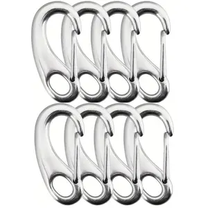 8pcs Multifunctional Egg Shape Spring Buckle Rings, Hiking Camping Waist Belt Quick Release Clips, Keychain, Curtain Hooks, Flag Leash