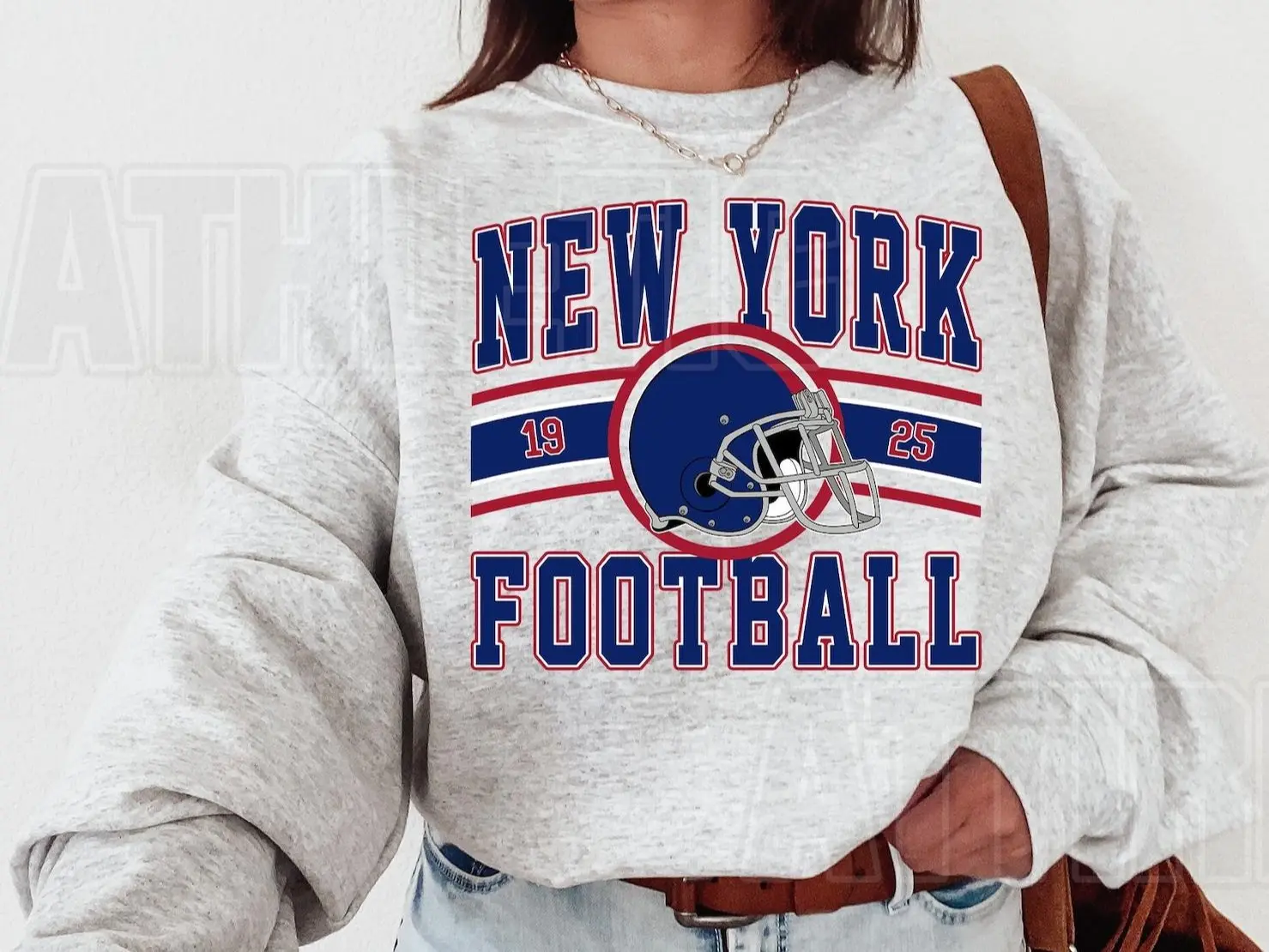 Giant Vintage Sweatshirt TShirt, New York Football Crewneck Sweatshirt,New York Football Shirt.