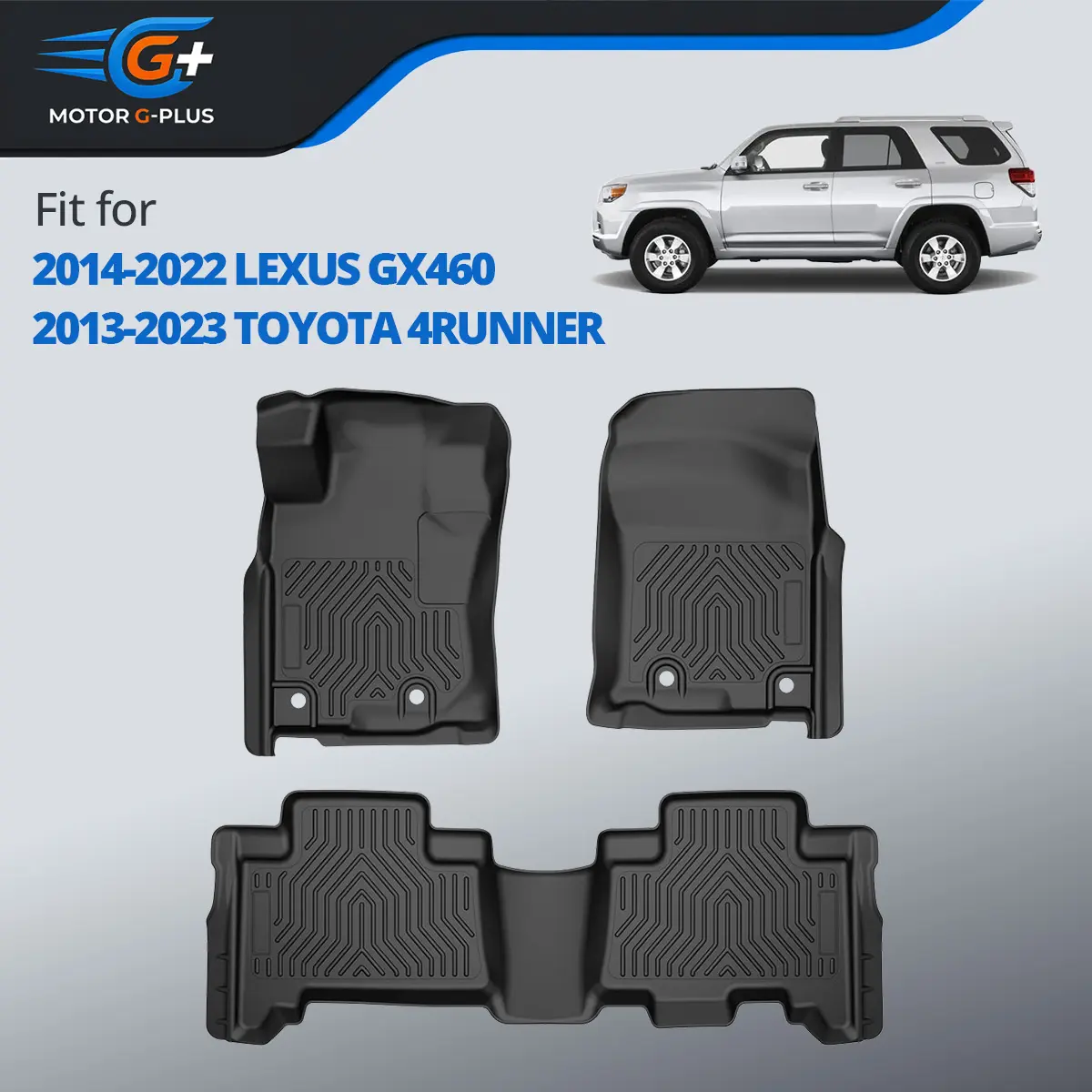 MOTOR GPLUS All-Weather TPE Floor Mats, Custom-Fit for 2014-2022 Lexus GX460, 2013-2023 Toyota 4Runner Car Mat, Mat Floor Mats