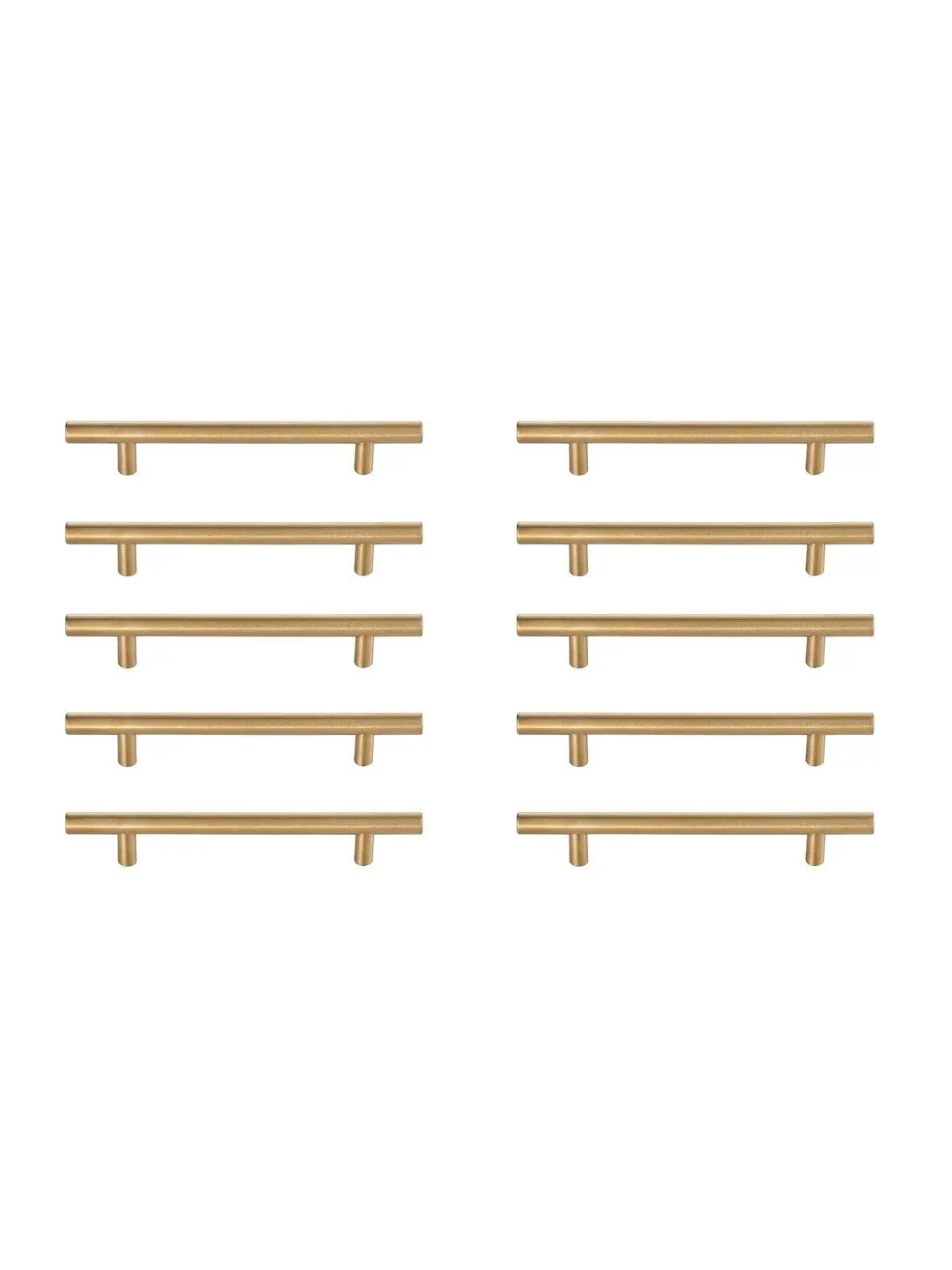 Elegant Decor PL400-5-BR-10PK 5 in. Quinn Bar Pull, Door Hardware with Knobs, Center to Center Multipack, Brass - Pack of 10