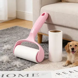 Portable Lint Roller Set with 1 Handle & 6 Refill Rolls (360 Sheets). Ideal pet hair remover for clothes, furniture and car. Angled tear-edge, super sticky adhesive, reusable sturdy handle. Perfect for home, travel and daily cleaning.