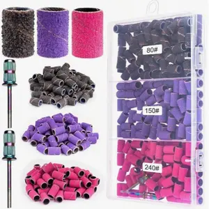 Professional Sanding Bands Set, 150pcs Mixed Styles Sanding Bands & 2 Counts Nail Drill Bits, Manicure & Pedicure Tools, Nail Care Nail File Kit, Nail Art Accessories
