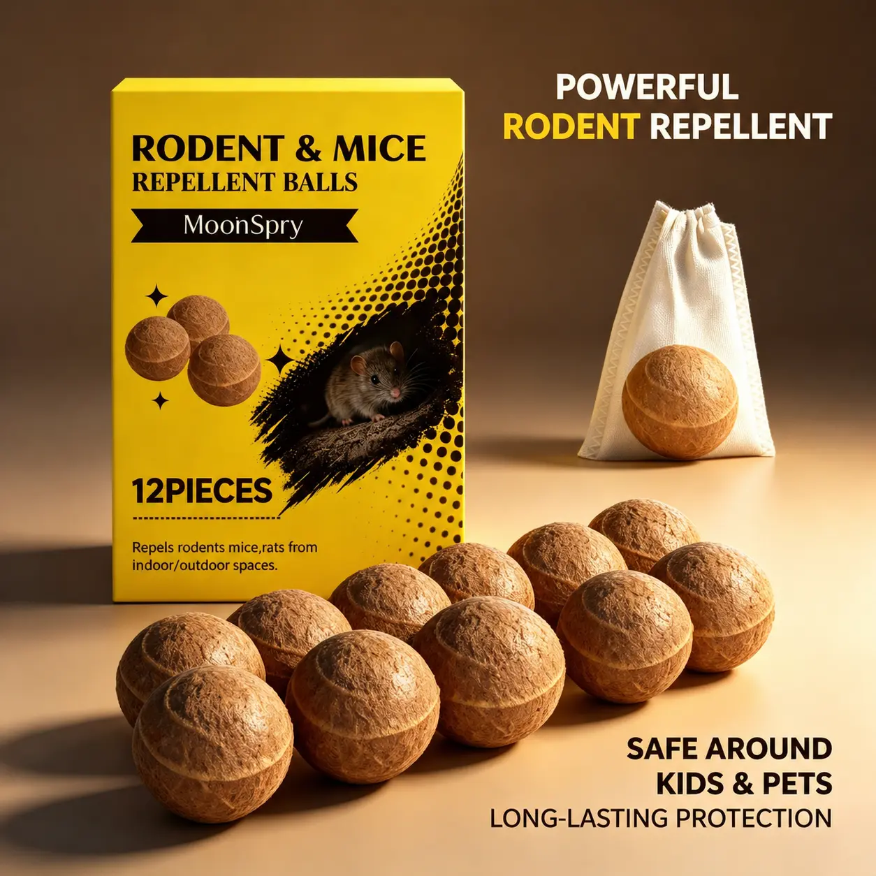 Whole House Universal Pest Control Pills - Natural Rodent Deterrent, Peppermint Mouse Repellent, Rodent Repellent Products for Mice, Reptiles, Insects