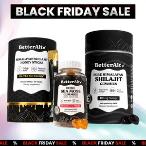 BetterAlt Winter Immunity Pack | GOLD+ Shilajit Honey Sticks, Shilajit Gummies, & Irish Sea Moss Gummies | Helps With Energy, Immunity | 2-Month Pack