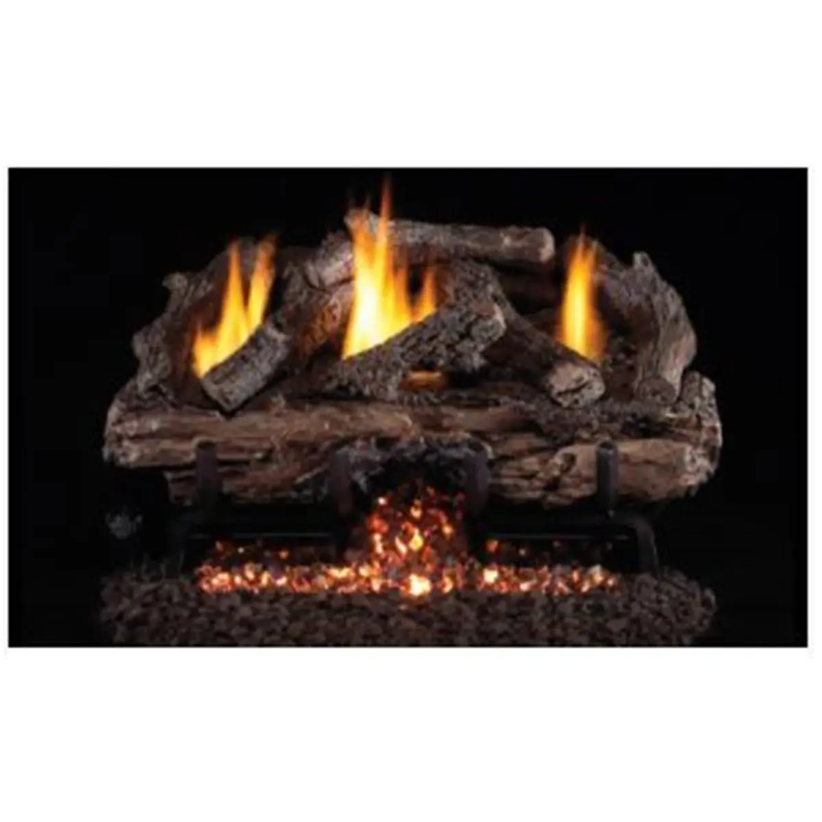 212 MAIN Real Fyre 24 in. G10 Series Log Set, Charred Aged Split Vent-Free with Split Vent-Free Logs