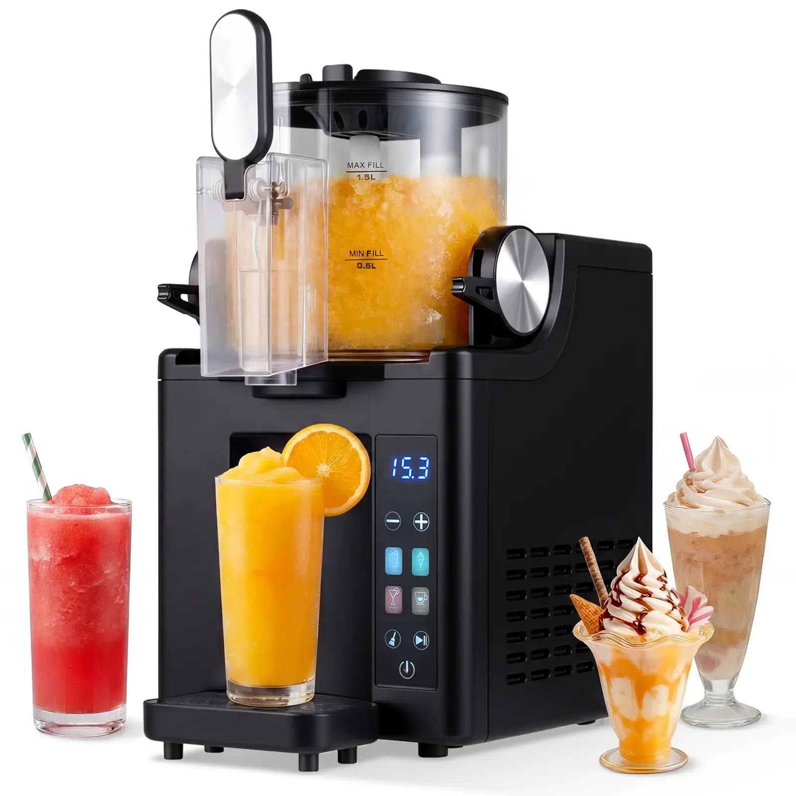 COSTWAY Slushie Machine for Home, 68 oz Frozen Drink Maker & Slushy Machine, 4 Presets, LED Display, Auto Cleaning, No Ice Needed, Ideal for Frozen Margaritas Milkshake