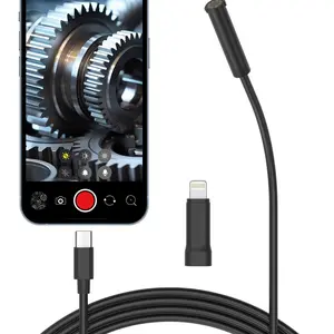 Endoscope Camera with Adjustable LED Lights, Semi-Rigid Snake Camera, Ip67 Waterproof Detection, Compatible with iPhone & Android Devices