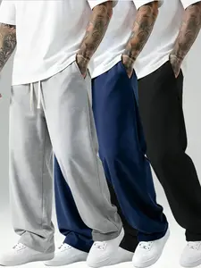 Men's Baggy Sweatpants, Loose Fit Casual Drawstring Elastic Waist, Wide Leg Joggers Trousers with Pockets, Comfortable Daily Wear, Sports Bottoms, Sports Jogging Wear