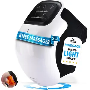 Heated Knee Massager, Electric Knee Massage Machine, Smart Three-In-One Function, LED Screen, Wireless Design, Adjustable Shoulder Strap, Knee Pain Tool