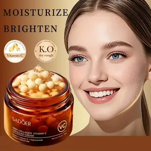 Deep Vitamin C Capsule Cream 50g/1.76oz, Rich in Hyaluronic Acid & Collagen, Deep Moisture, Hydrating, Tighten Skin, Even Skin Tone, Suitable for All Skins