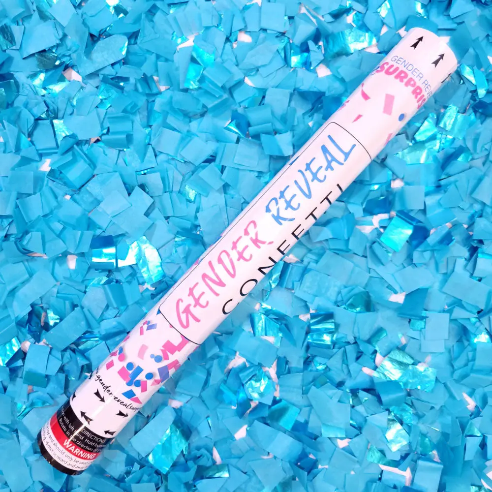 18-in Biodegradable Paper Confetti Popper Cannon - Smoke-Free Launch, Easy-to-Use Festive Party Supply for Gender Reveal Event Decorations, Party Supplies