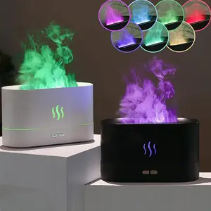 Essential Oil Diffuser, Usb Powered Humidifier with 7 Colors Flame Light, Waterless Auto Shut-Off for Spa Home Office, Aromatherapy Humidifier, Aroma Diffuser Humidifiers