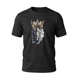 Yeshua Size M T-Shirt with Lion Graphic and Crown Design for Men