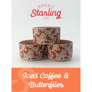 Iced Coffee + Butterflies Tumbler Boots