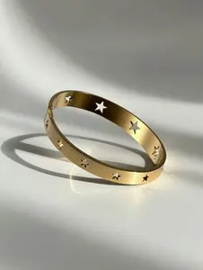 Gold Star Bangle Bracelet