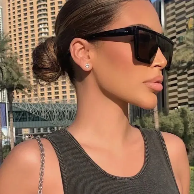 MAYA Sunglasses Women's Oversized Flat Top Fashion Accessories with UV Protection 400 for Everyday Wear Trendy Bold