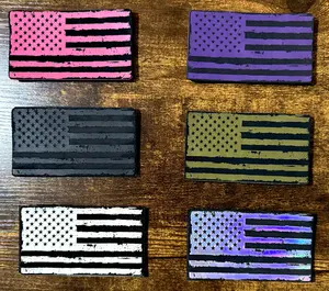 Tactical Style, Personal Flair: Laser-Etched American Flag VELCRO Patches