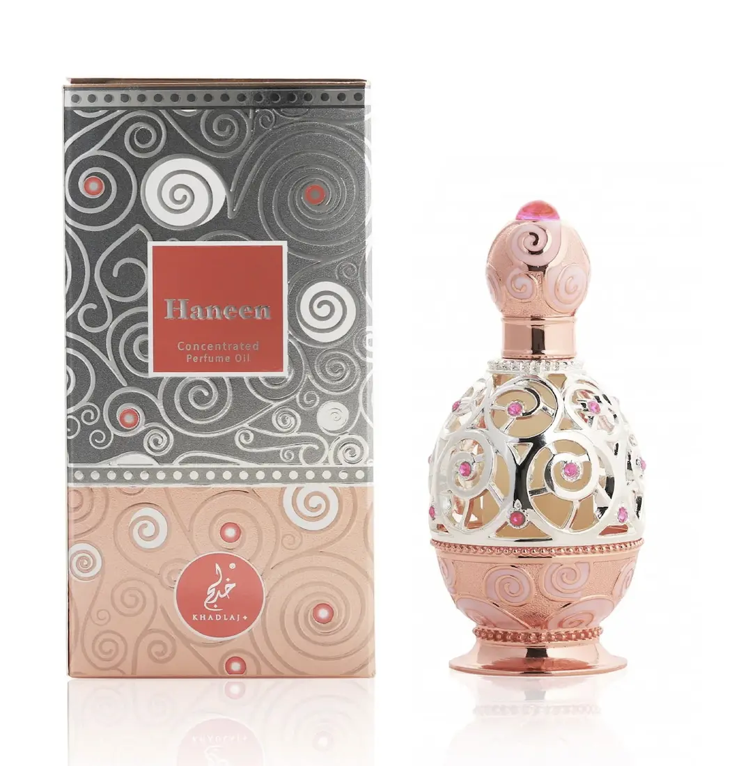 KHADLAJ Haneen Rose Gold Concentrated Perfume Oil, 20 ml, Citrus Floral Unisex Fragrance, Skin-Friendly Beauty & Personal Care Product