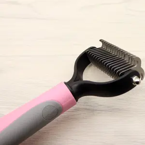 Pet Long-haired Dogknot Comb Double-sided Blade Dog furminator  brush cat  grooming  kit